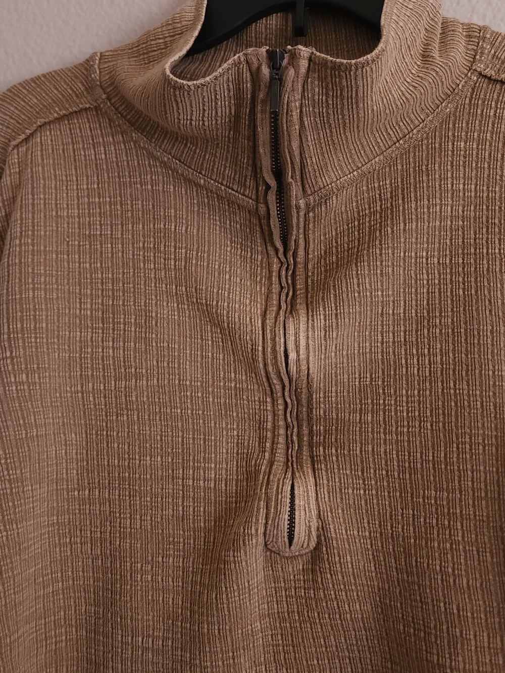 Anthropologie Pilcro Cropped Quarter Zip Textured Pullover Ribbed Raw Hem XL - Picture 4 of 7